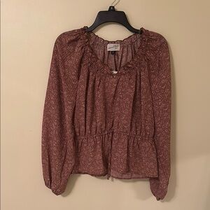 Universal Thread Red Ruffled Smocked Blouse